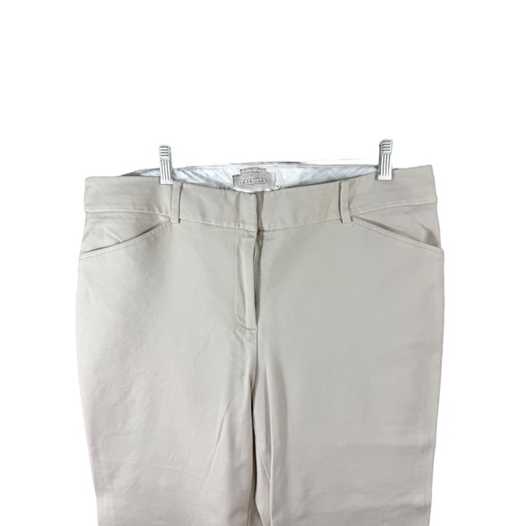 Talbots Hampshire Pants Womens 12 Beige Slim Ankle Dress Chino Stretch Trousers - Picture 3 of 9